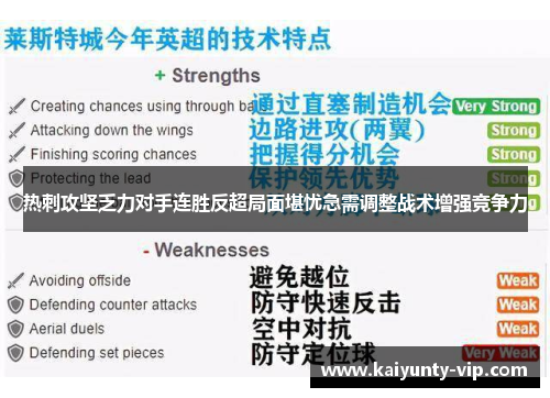 热刺攻坚乏力对手连胜反超局面堪忧急需调整战术增强竞争力